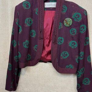 Componix Women's Blazer with Green Patterns